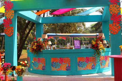 Bar and Floral detail — Mehendi decor — ITC Grand Goa